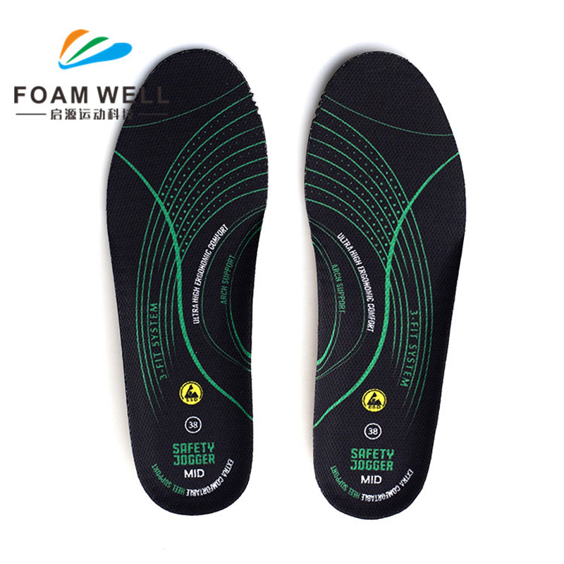 Hög kvalitet Andningsbar Pain Relief Comfortable Customed Molted EVA Foam Relance Insole